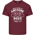 This Is What an Awesome Boss Looks Like Mens Cotton T-Shirt Tee Top Maroon