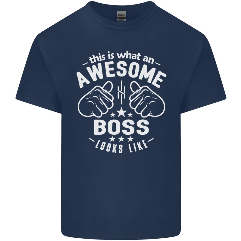 This Is What an Awesome Boss Looks Like Mens Cotton T-Shirt Tee Top Navy Blue