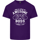 This Is What an Awesome Boss Looks Like Mens Cotton T-Shirt Tee Top Purple