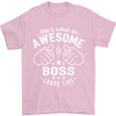 This Is What an Awesome Boss Looks Like Mens T-Shirt Cotton Gildan Light Pink