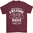 This Is What an Awesome Boss Looks Like Mens T-Shirt Cotton Gildan Maroon