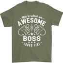 This Is What an Awesome Boss Looks Like Mens T-Shirt Cotton Gildan Military Green