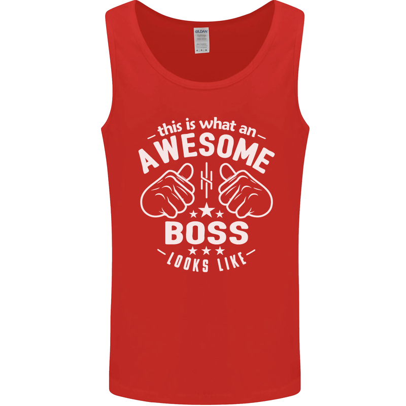 This Is What an Awesome Boss Looks Like Mens Vest Tank Top Red