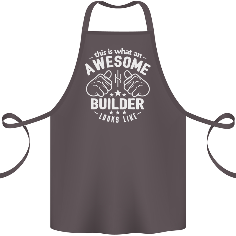 This Is What an Awesome Builder Looks Like Cotton Apron 100% Organic Dark Grey