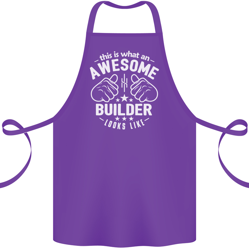 This Is What an Awesome Builder Looks Like Cotton Apron 100% Organic Purple