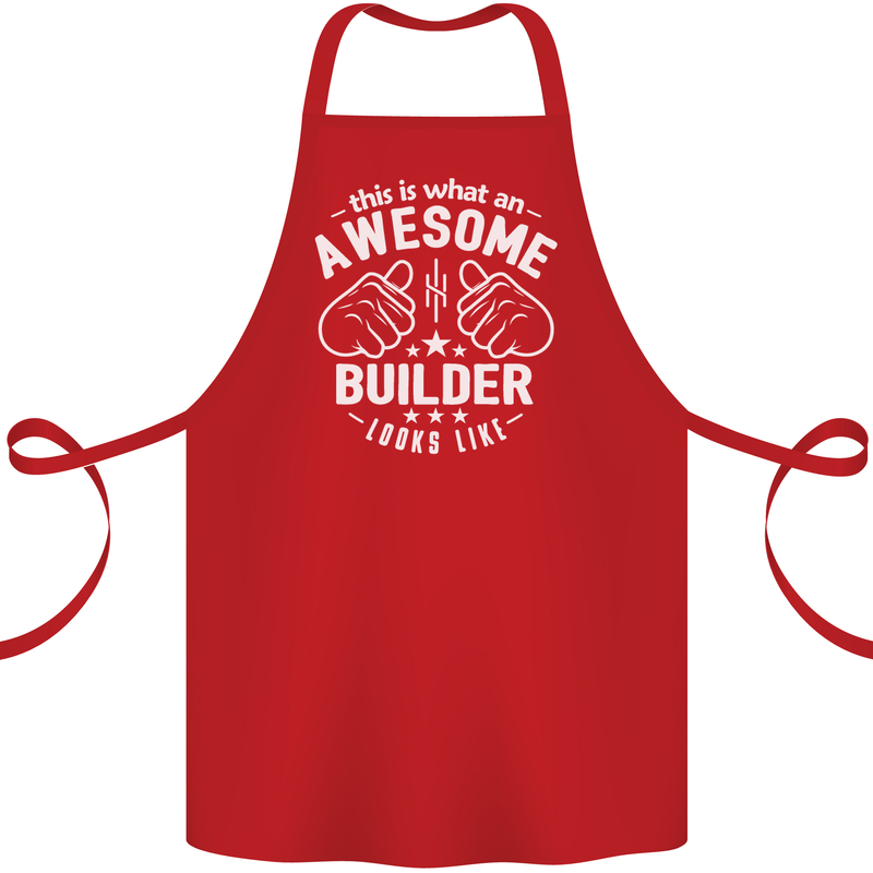 This Is What an Awesome Builder Looks Like Cotton Apron 100% Organic Red