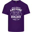 This Is What an Awesome Builder Looks Like Mens Cotton T-Shirt Tee Top Purple