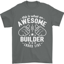 This Is What an Awesome Builder Looks Like Mens T-Shirt Cotton Gildan Charcoal