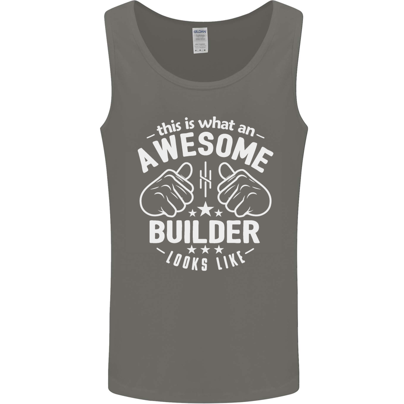 This Is What an Awesome Builder Looks Like Mens Vest Tank Top Charcoal