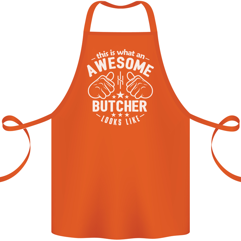 This Is What an Awesome Butcher Looks Like Cotton Apron 100% Organic Orange