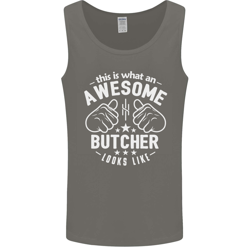 This Is What an Awesome Butcher Looks Like Mens Vest Tank Top Charcoal