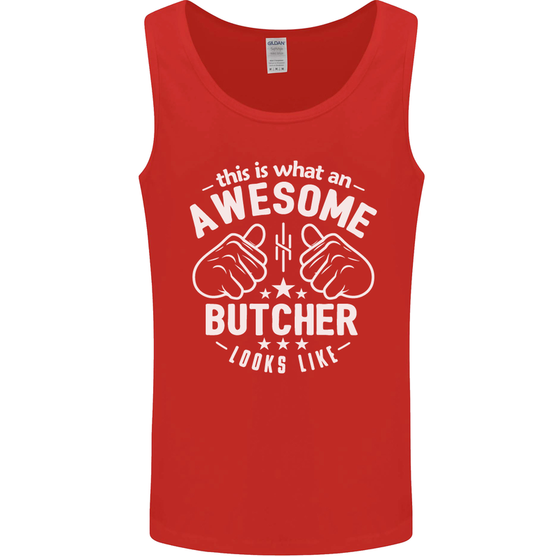 This Is What an Awesome Butcher Looks Like Mens Vest Tank Top Red