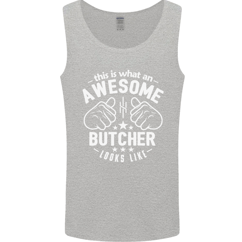 This Is What an Awesome Butcher Looks Like Mens Vest Tank Top Sports Grey