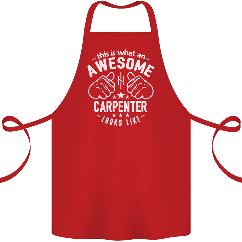 This Is What an Awesome Carpenter Looks Like Cotton Apron 100% Organic Red