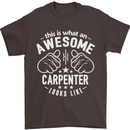 This Is What an Awesome Carpenter Looks Like Mens T-Shirt Cotton Gildan Dark Chocolate