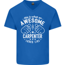 This Is What an Awesome Carpenter Looks Like Mens V-Neck Cotton T-Shirt Royal Blue