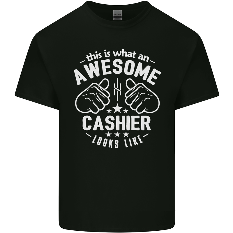 This Is What an Awesome Cashier Looks Like Mens Cotton T-Shirt Tee Top Black