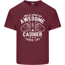 This Is What an Awesome Cashier Looks Like Mens Cotton T-Shirt Tee Top Maroon