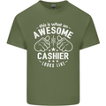 This Is What an Awesome Cashier Looks Like Mens Cotton T-Shirt Tee Top Military Green