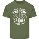 This Is What an Awesome Cashier Looks Like Mens Cotton T-Shirt Tee Top Military Green