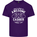 This Is What an Awesome Cashier Looks Like Mens Cotton T-Shirt Tee Top Purple