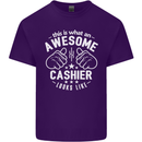 This Is What an Awesome Cashier Looks Like Mens Cotton T-Shirt Tee Top Purple