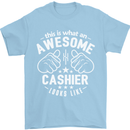 This Is What an Awesome Cashier Looks Like Mens T-Shirt Cotton Gildan Light Blue