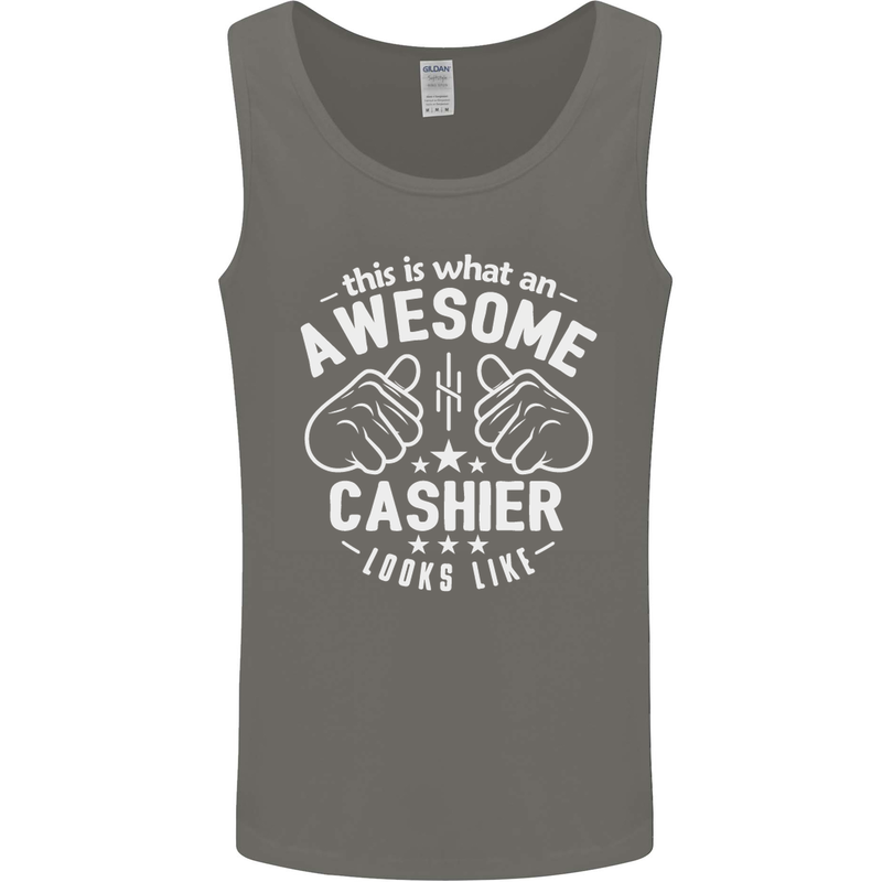 This Is What an Awesome Cashier Looks Like Mens Vest Tank Top Charcoal