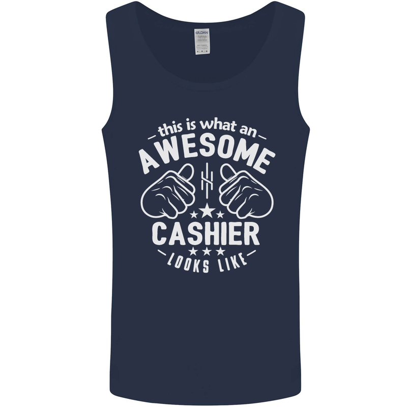 This Is What an Awesome Cashier Looks Like Mens Vest Tank Top Navy Blue