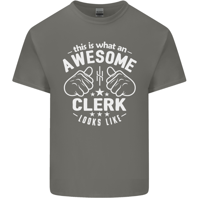 This Is What an Awesome Clerk Looks Like Mens Cotton T-Shirt Tee Top Charcoal