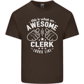 This Is What an Awesome Clerk Looks Like Mens Cotton T-Shirt Tee Top Dark Chocolate