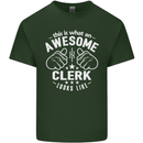 This Is What an Awesome Clerk Looks Like Mens Cotton T-Shirt Tee Top Forest Green