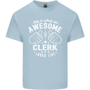 This Is What an Awesome Clerk Looks Like Mens Cotton T-Shirt Tee Top Light Blue