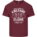 This Is What an Awesome Clerk Looks Like Mens Cotton T-Shirt Tee Top Maroon