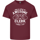 This Is What an Awesome Clerk Looks Like Mens Cotton T-Shirt Tee Top Maroon