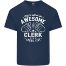 This Is What an Awesome Clerk Looks Like Mens Cotton T-Shirt Tee Top Navy Blue