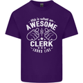 This Is What an Awesome Clerk Looks Like Mens Cotton T-Shirt Tee Top Purple