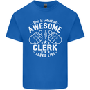 This Is What an Awesome Clerk Looks Like Mens Cotton T-Shirt Tee Top Royal Blue