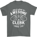 This Is What an Awesome Clerk Looks Like Mens T-Shirt Cotton Gildan Charcoal