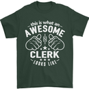 This Is What an Awesome Clerk Looks Like Mens T-Shirt Cotton Gildan Forest Green
