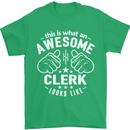 This Is What an Awesome Clerk Looks Like Mens T-Shirt Cotton Gildan Irish Green