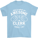 This Is What an Awesome Clerk Looks Like Mens T-Shirt Cotton Gildan Light Blue