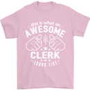 This Is What an Awesome Clerk Looks Like Mens T-Shirt Cotton Gildan Light Pink