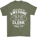 This Is What an Awesome Clerk Looks Like Mens T-Shirt Cotton Gildan Military Green