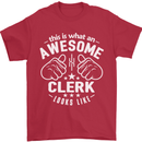 This Is What an Awesome Clerk Looks Like Mens T-Shirt Cotton Gildan Red