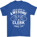This Is What an Awesome Clerk Looks Like Mens T-Shirt Cotton Gildan Royal Blue