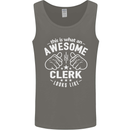 This Is What an Awesome Clerk Looks Like Mens Vest Tank Top Charcoal