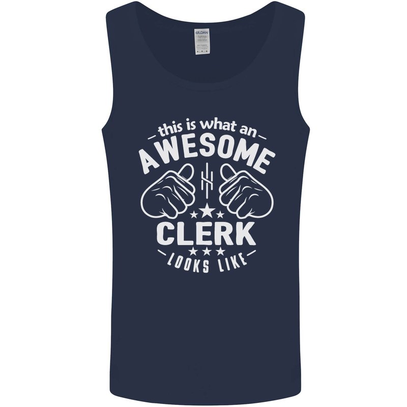 This Is What an Awesome Clerk Looks Like Mens Vest Tank Top Navy Blue
