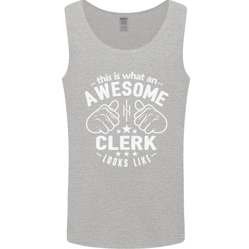 This Is What an Awesome Clerk Looks Like Mens Vest Tank Top Sports Grey