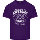 This Is What an Awesome Coach Looks Like Mens Cotton T-Shirt Tee Top Purple